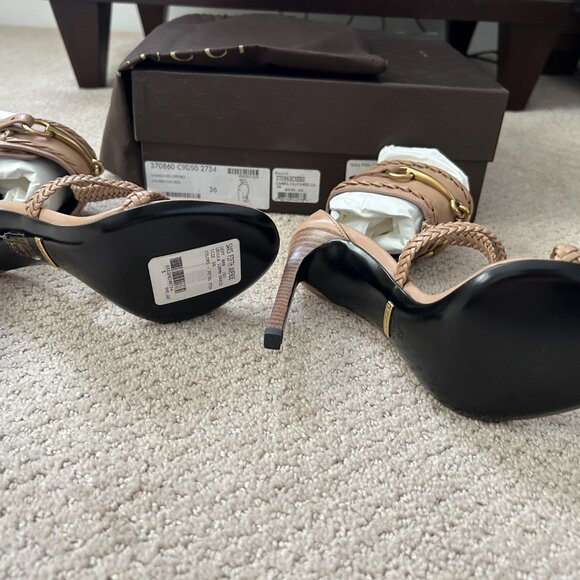 Gucci Ursula Ankle Strap Sandal,  Camellia (tan), Size 36, NIB - Picture 8 of 9